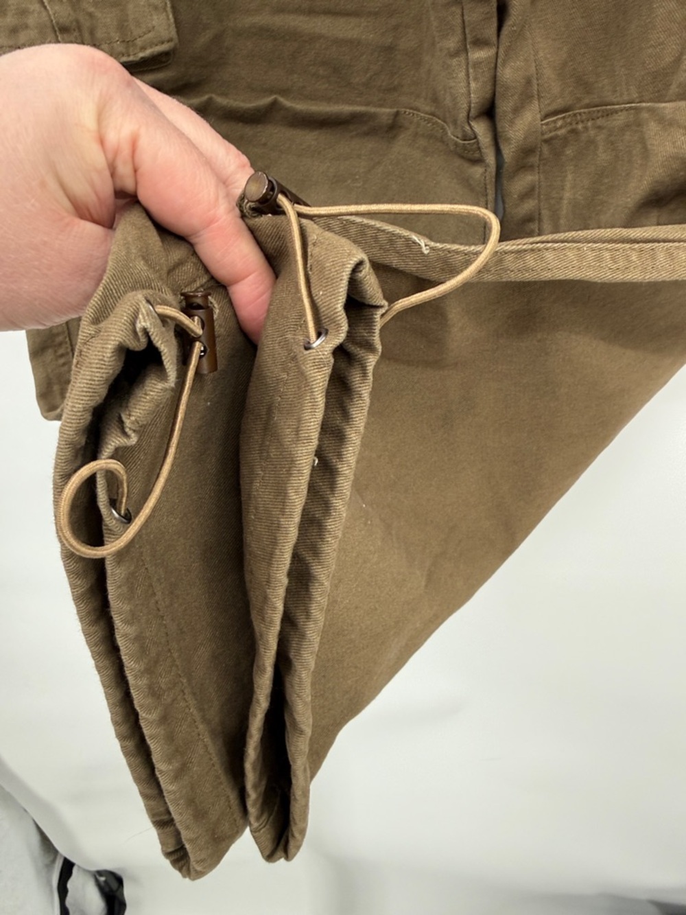 Straight Leg Cargo Pants in Olive Brown for Women Size L 30x27 “Overalls” - Picture 2 of 6